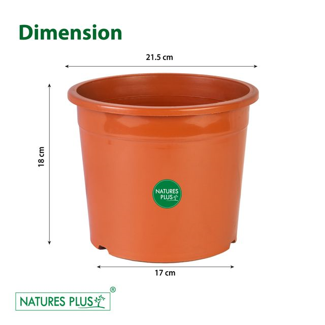 NATURES PLUS Plastic Flower Pots for Garden Planters 8 Inch Diameter Set of 3