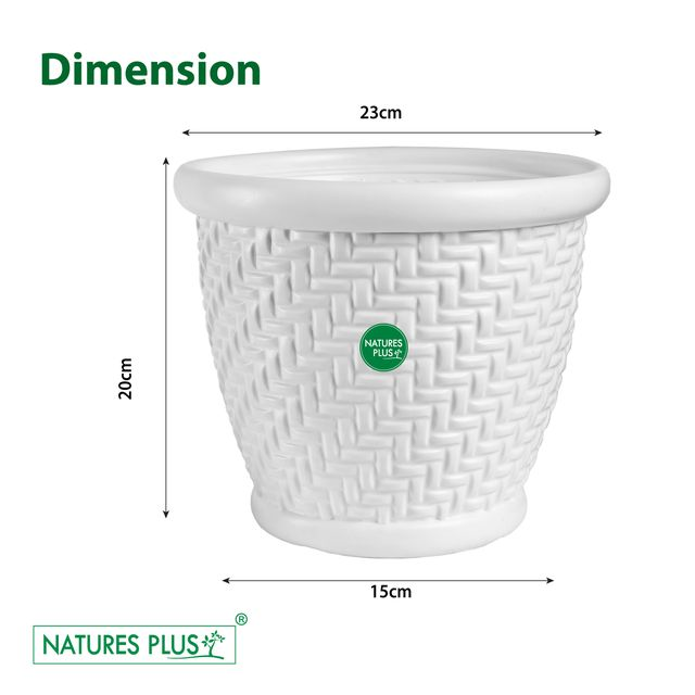 NATURES PLUS | CORAL POT 9 INCH WHITE | PACK OF 3