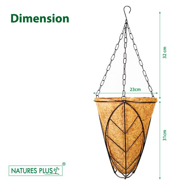 NATURES PLUS | COCO HANGING CONICAL POT 9 INCH | PACK OF 3