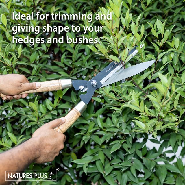 NATURES PLUS | HEDGE SHEAR WOODEN HANDLE | AGRICULTURE AND GARDEN USE