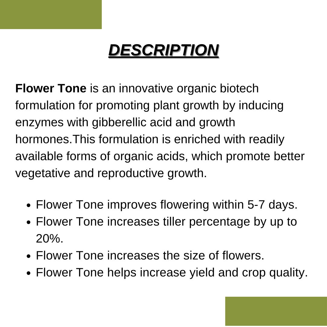 FLOWER-TONE | Organic flower booster | Vegetal protein flower stimulant | Flowering plant vitality booster | Nutrient-rich floral enhancer