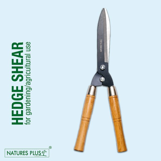 NATURES PLUS | HEDGE SHEAR WOODEN HANDLE | AGRICULTURE AND GARDEN USE