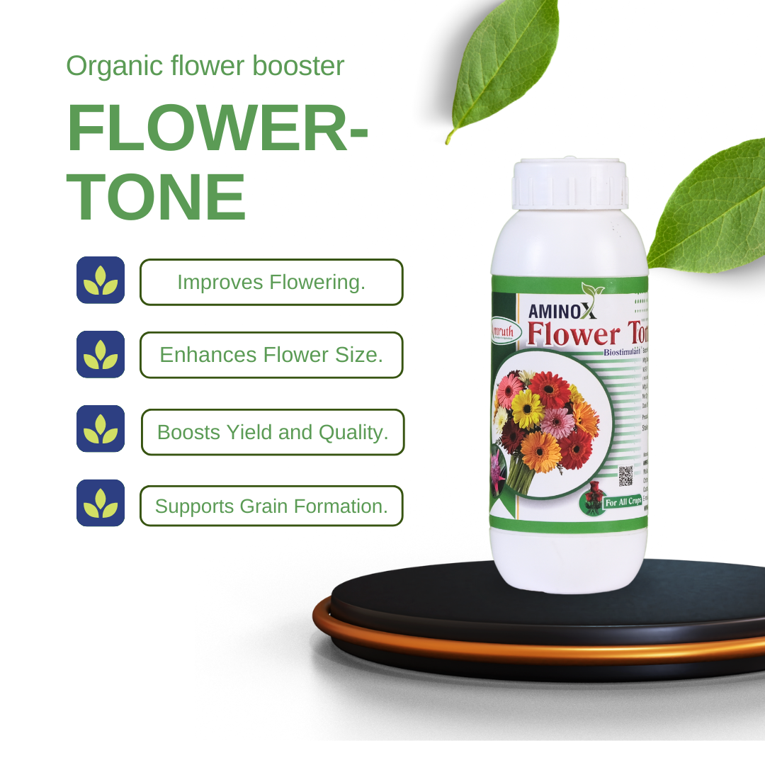 FLOWER-TONE | Organic flower booster | Vegetal protein flower stimulant | Flowering plant vitality booster | Nutrient-rich floral enhancer
