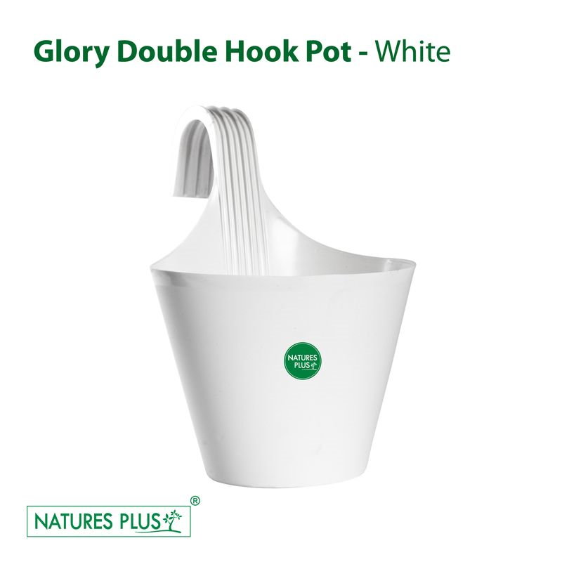 NATURES PLUS | GLORY SINGLE HOOK POT WHITE | PACK OF 6