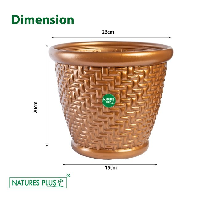 NATURES PLUS | CORAL POT 9 INCH COPPER | PACK OF 3