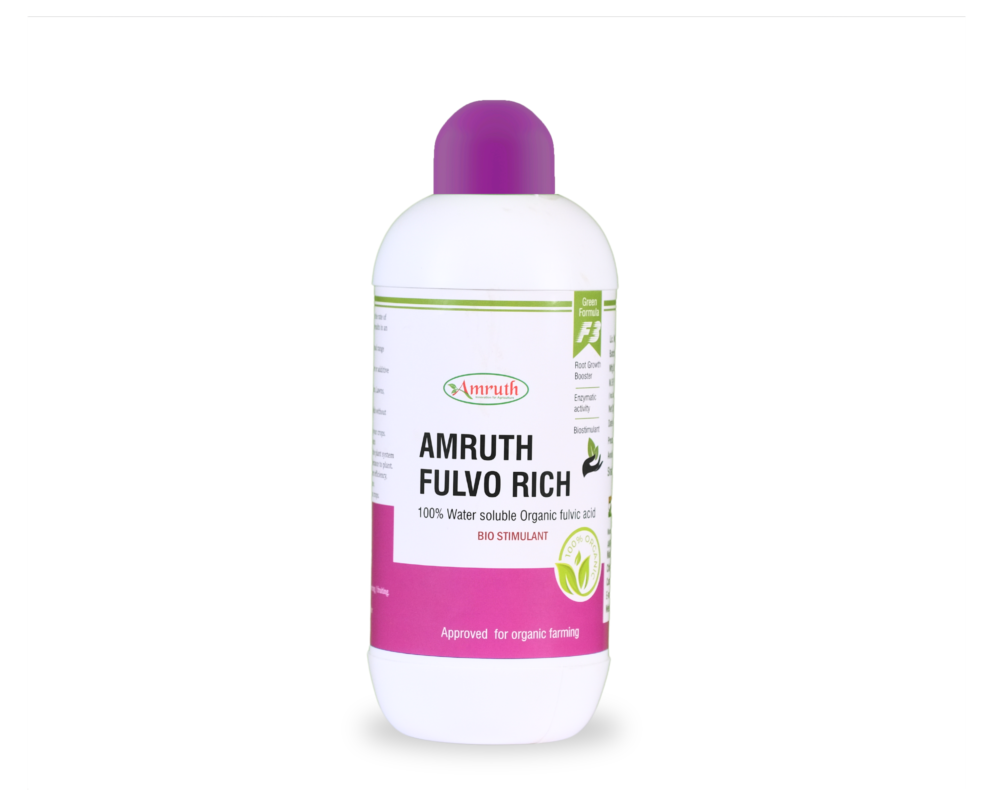 AMRUTH FULVO RICH | Fulvic Acid| Fulvic Acid Liquid Concentrate enhances the crop's natural processes & High Yield | Improve Plant Root Systme and Soil Health