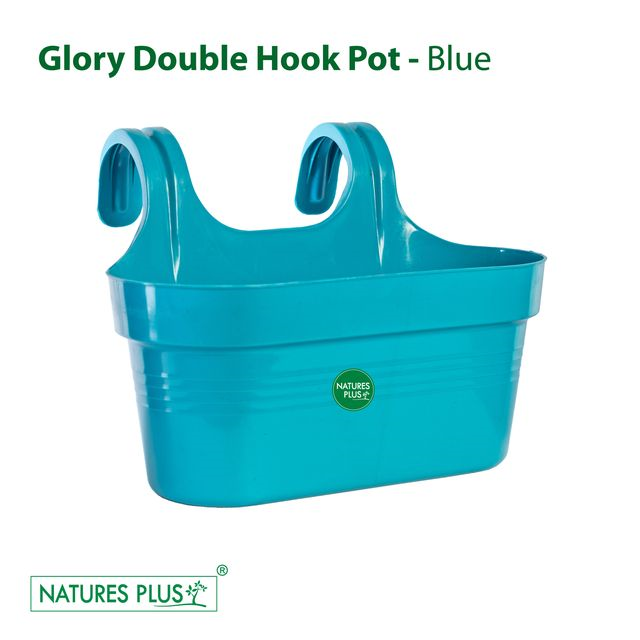 NATURES PLUS | GLORY DOUBLE HOOK POT BLUE | PACK OF 3