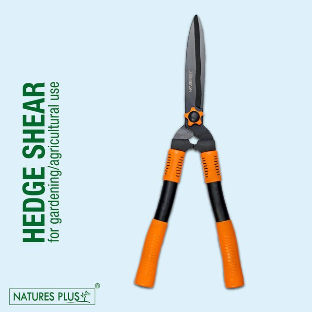 NATURES PLUS | HEDGE SHEAR PLASTIC GRIP | HEDGE CUTTER,PLANT CUTTING SCISSORS,GARDEN TOOL,BUSH CUTTER,CLIPPERS,